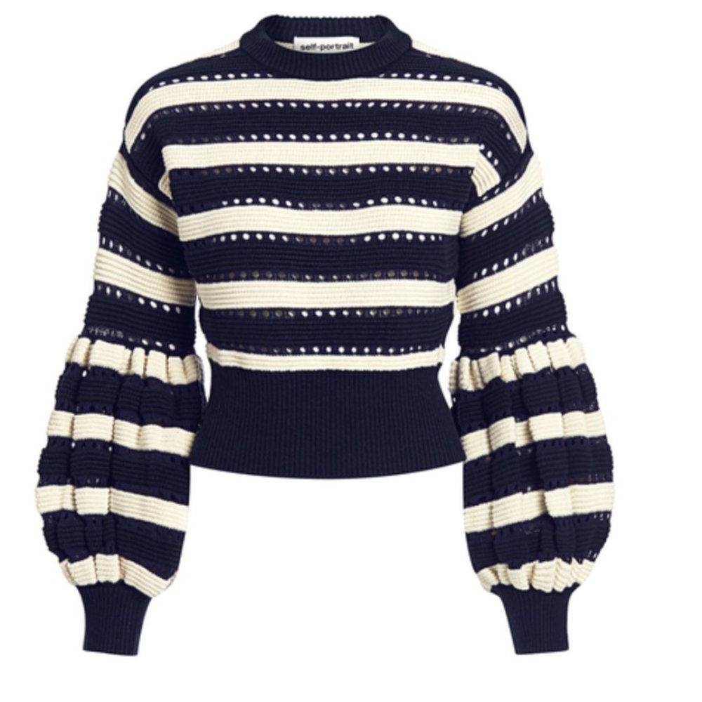 SELF-PORTRAIT Balloon Sleeve Sweater